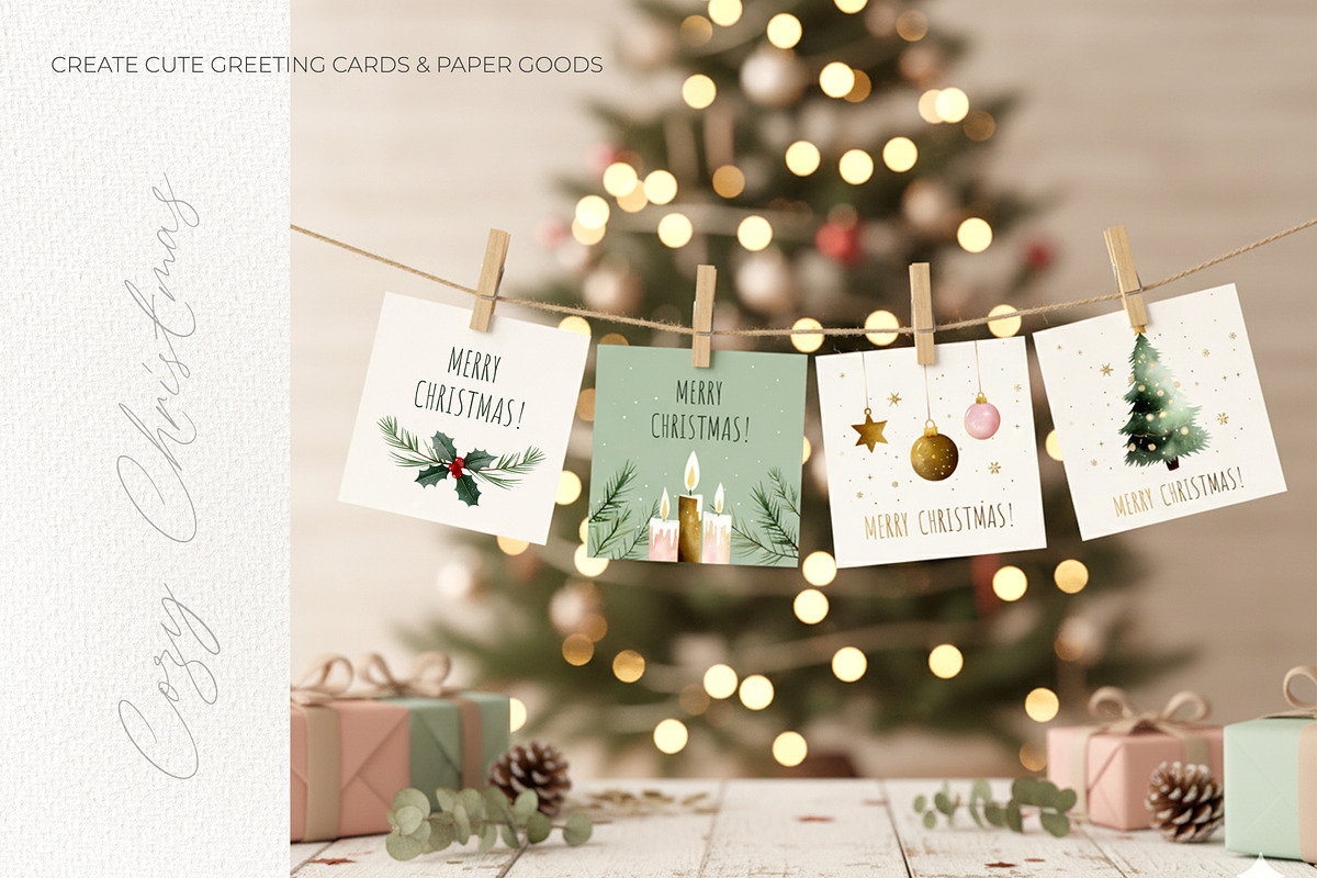 Cozy Christmas Watercolor Set, an Illustration by Hanna's ArtLab (Photo 8 of 9)