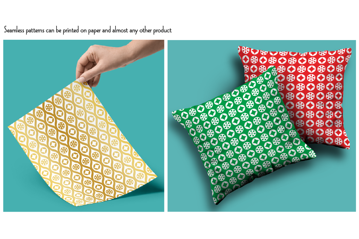 Seamless Christmas Ornament Patterns preview 2