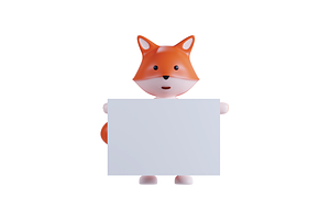 3D Pack Cute Animal Fox Illustration