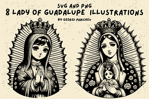 Our Lady of Guadalupe Bundle SVG PNG, a Person Illustration by Ray Crimson