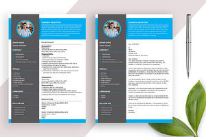 Modern Resume Template / Words, AI