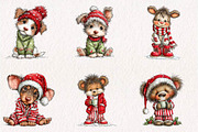 Fun Christmas Animals Kids Clipart, a Seasonal Illustration by CreationArt (Thumbnail 4 of 7)