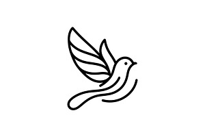 Line art bird logo, a Branding & Logo Template by Vectorium Studio