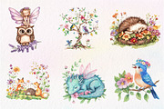 Watercolor Garden Fairies Floral, an Illustration by CreationArt (Thumbnail 7 of 9)