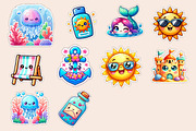 Kawaii Beach Clipart, an Illustration by Dream Creation (Thumbnail 5 of 5)