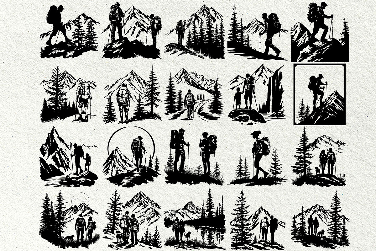 Hiking Svg Bundle, a Person Illustration by DENIDigitalArtSudio (Photo 4 of 9)