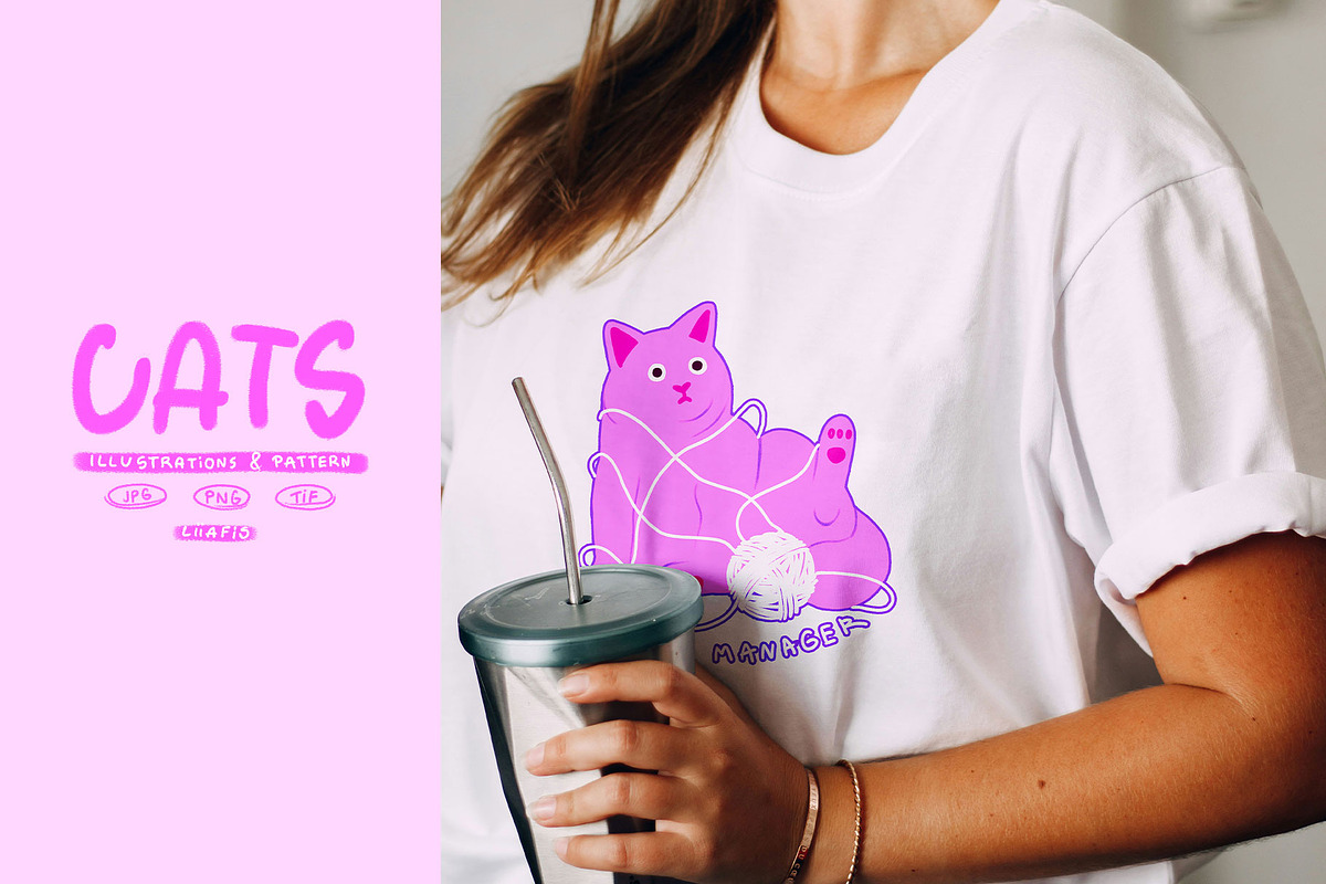 Funny Cats Illustration Collection, an Animal Illustration by Liiafis (Photo 9 of 11)