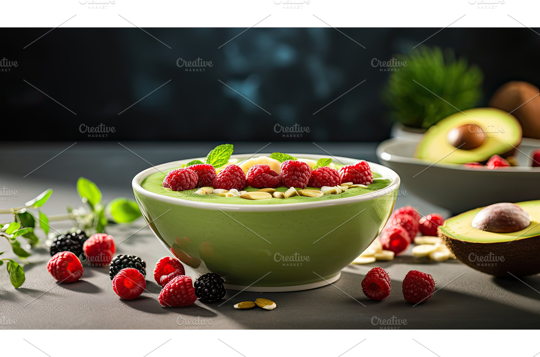 smoothie dish avocado background ai, a Background Photo by pikepicture