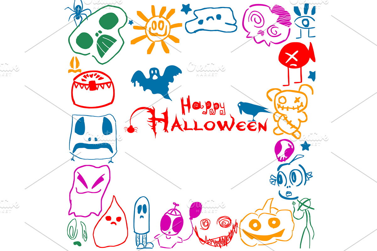 Boo. Happy Halloween, cute monsters, an Illustration by Nenahliadava Design