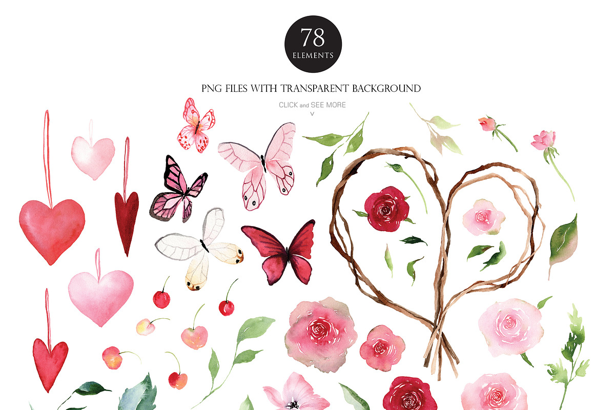 Watercolor flower - Lovely Valentine, an Illustration by Beigetime (Photo 3 of 8)