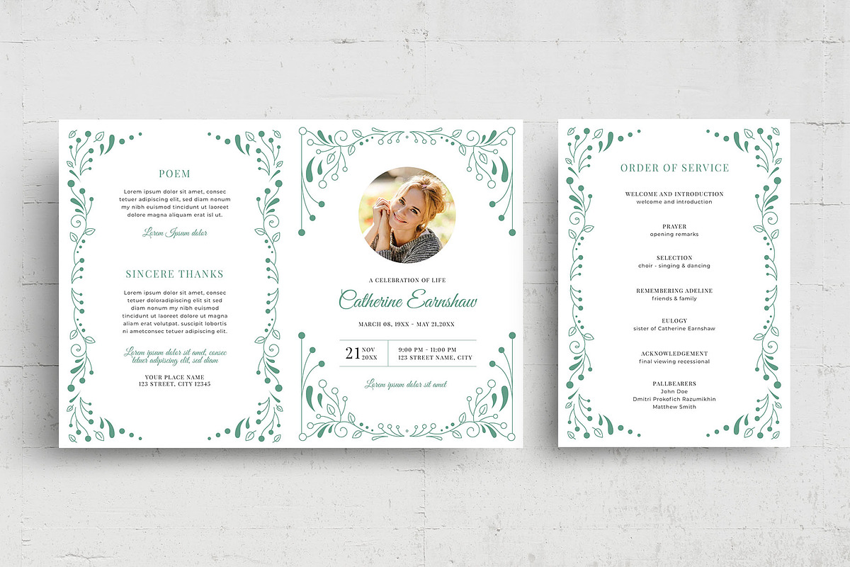 Funeral Program Brochure Template, a Flyer Template by BrandPacks (Photo 6 of 7)