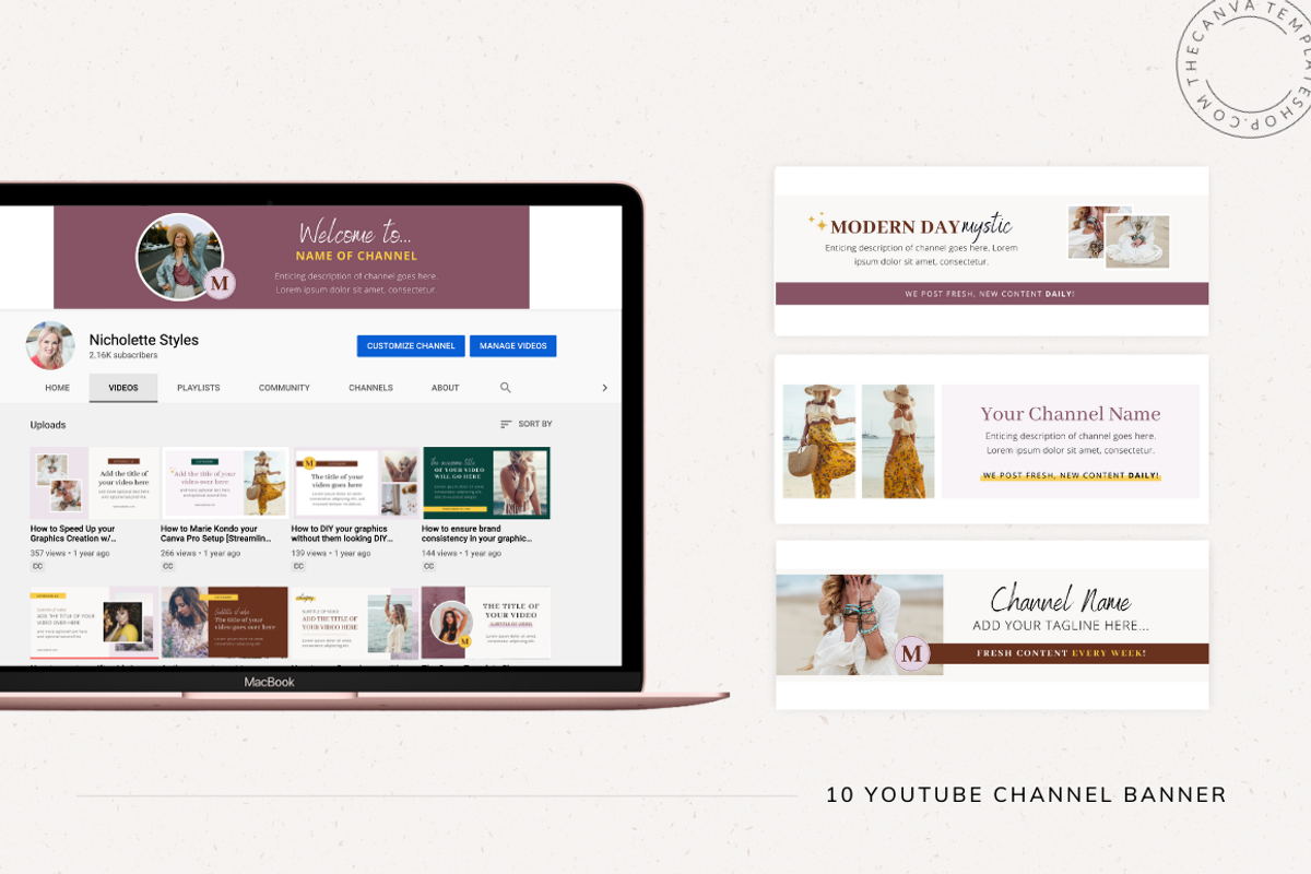 The Melanie YouTube Canva Templates, a Social Media Template by The Canva Template Shop (Photo 5 of 6)