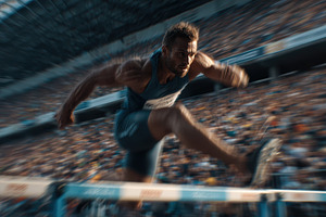 Athlete Hurdles Track Stadium Speed, a Photo by Pixeness Studio