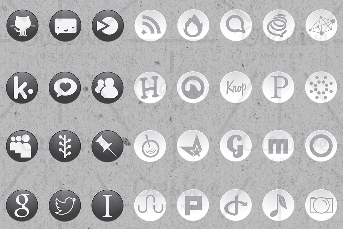 Shadowed Social Media Vector Icons, an Icon by cloverandcrow (Photo 3 of 3)