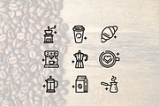 Coffee time line icons, an Outline Icon by Lyolya Profitrolya (Thumbnail 2 of 2)