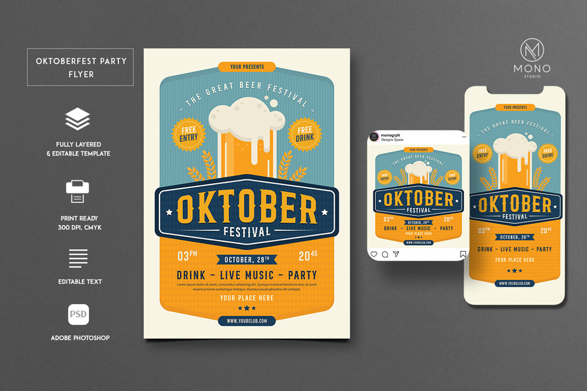 Oktoberfest Party Flyer Set, a Flyer Template by monogrph (Photo 1 of 4)