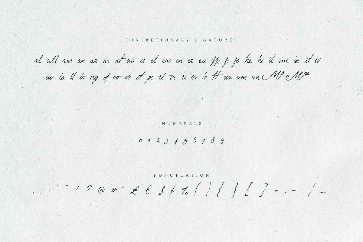 Mythshire vintage script + extras, a Script Font by Twinbrush (Photo 10 of 22)