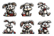 Watercolor easter bunny clipart, an Illustration by SinaCreation (Thumbnail 2 of 11)