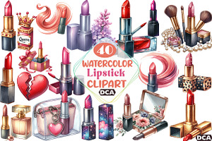 Watercolor Lipstick Clipart, an Illustration by DreamCafeArt