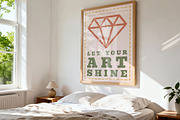 Bedroom ISO Poster Frame Mockup, a Mockup by DesignRocket (Thumbnail 6 of 9)