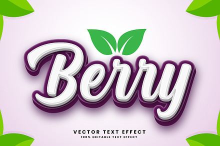 Berry Vector 3d Text Effect