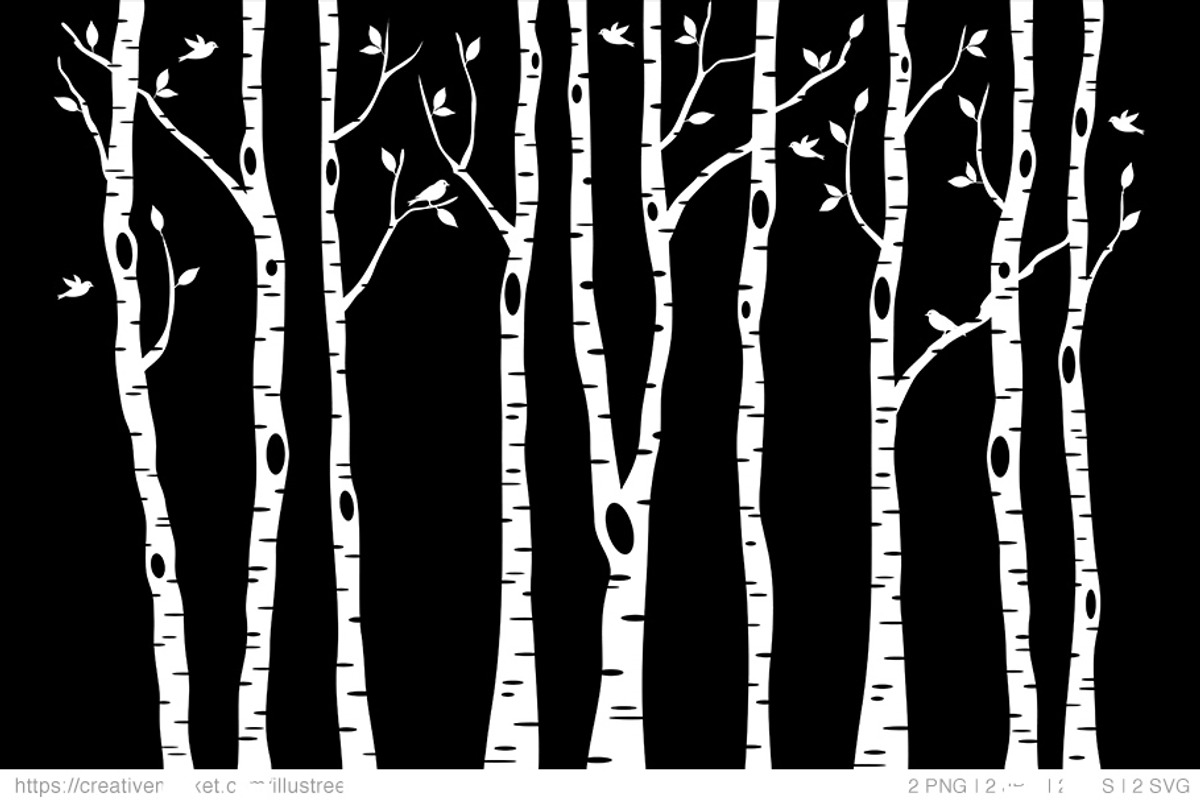 Birch tree silhouettes, EPS, SVG, a Graphic by Illustree (Photo 4 of 4)
