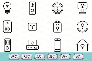 Connected Home Icons SVG