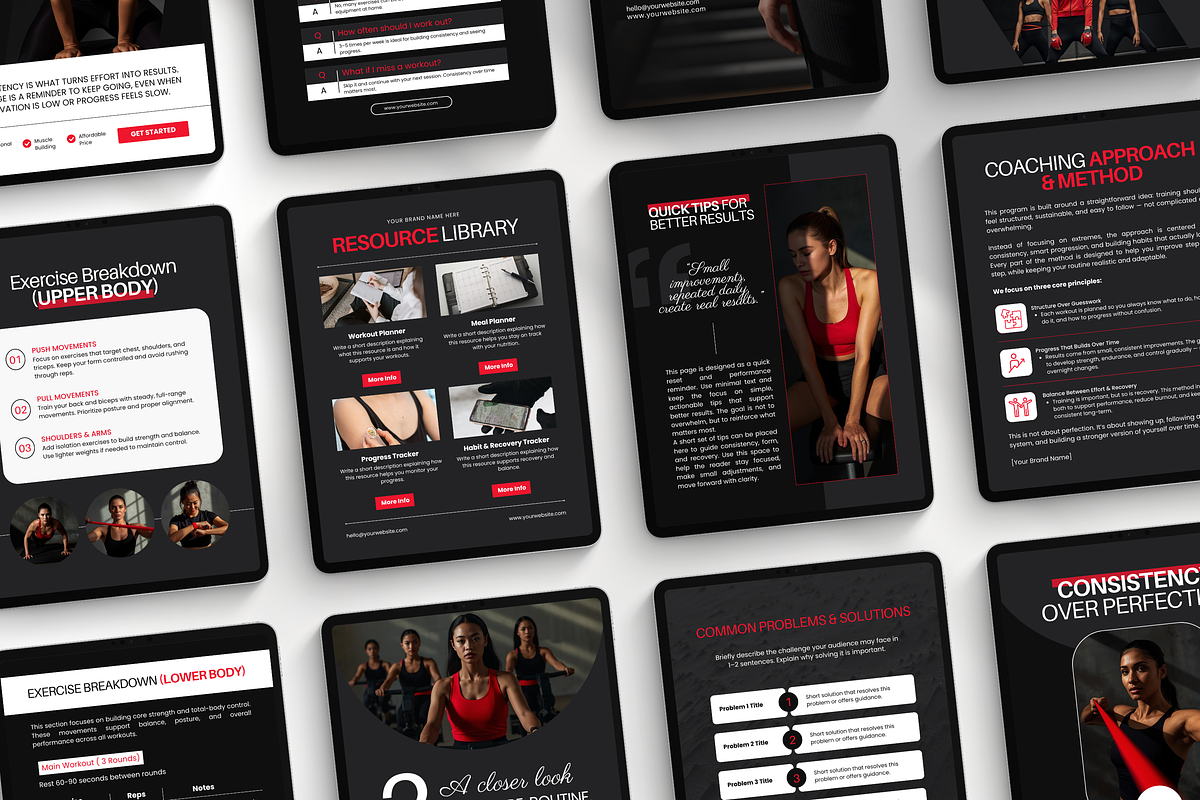 Fitness Coach Ebook Template Canva, a Magazine Template by DigiPax (Photo 5 of 11)
