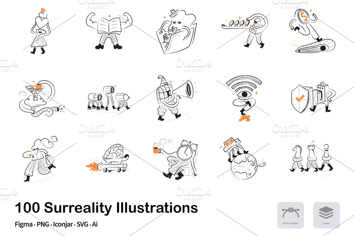 Surreality - 100 illustrations, a Person Illustration by Vectopus.com (Photo 1 of 7)