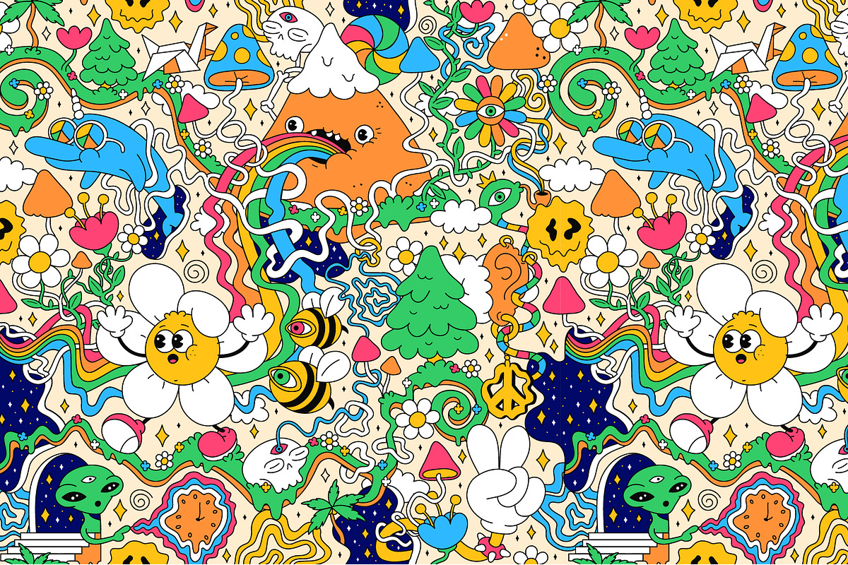 6 ultra-detailed trippy patterns, a Pattern Graphic by Slavko Kahovsky (Photo 2 of 7)