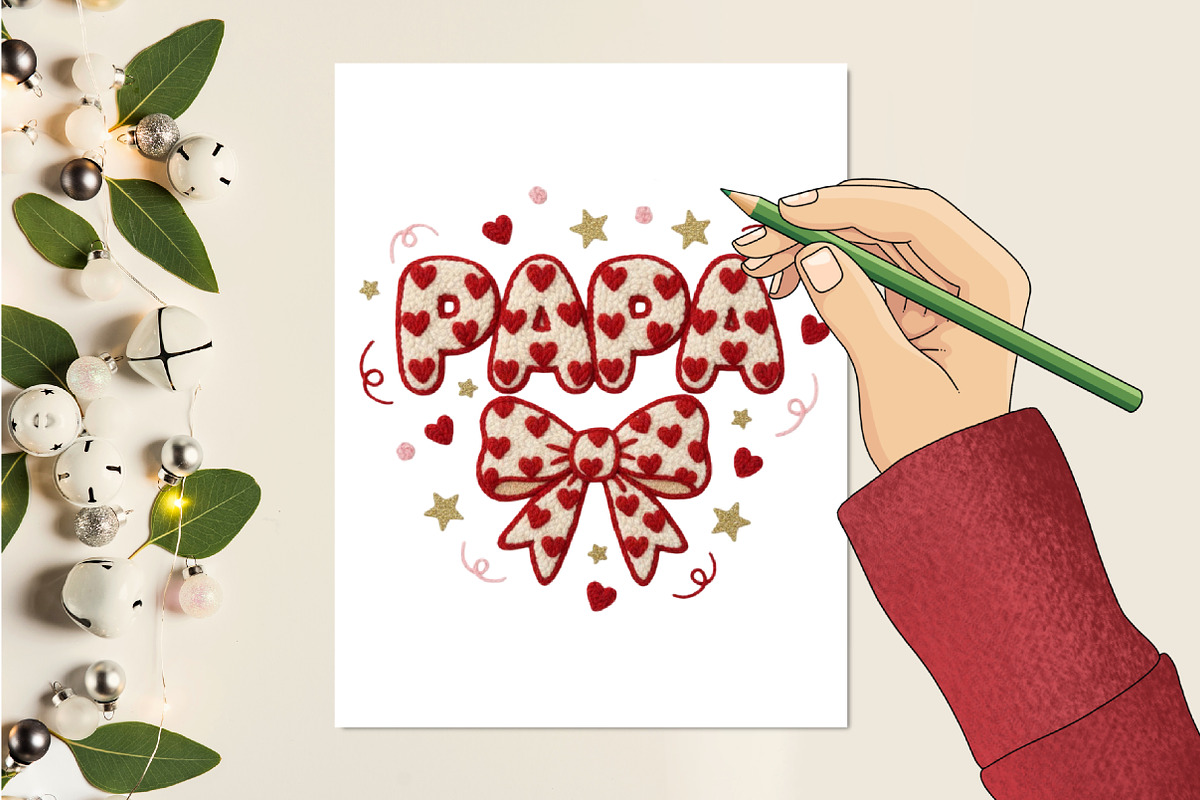 Faux Yarn Valentine’s Day Papa Png, an Illustration by designcity5 (Photo 7 of 9)