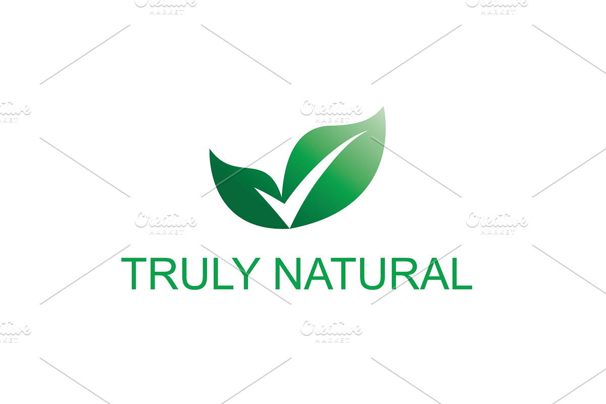 Two leaves form tick mark, an Object Illustration by LogosDen