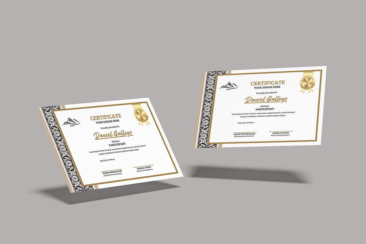 A4 Certificate Mockup, an Advertising Mockup by rizalamora (Photo 7 of 11)