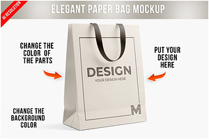 Elegant Paper Bag PSD, a Product Mockup by Bruno's Shop