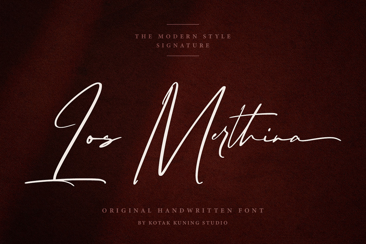 Signature Script Font - Los Merthina, a Script Font by Kotak Kuning Studio (Photo 1 of 9)