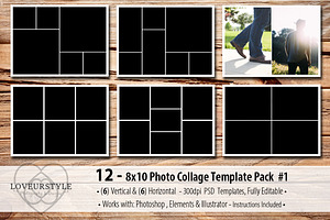 8x10 Photo Collage Template Pack 1