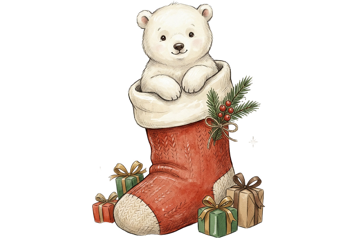 Cozy Winter Animals Clipart Bundle, an Animal Illustration by T-shirt Pond (Photo 8 of 26)