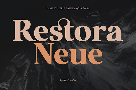 Restora Neue - 18 Fonts, a Serif Font by Nasir Udin