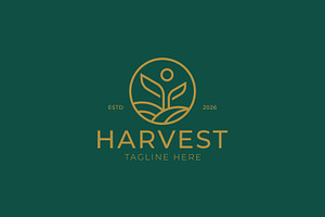 Harvest Logo Farm Field Agriculture, a Branding & Logo Template by Signatoro