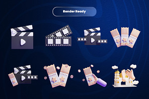 Cinema Ticket 3d Illustration Icon