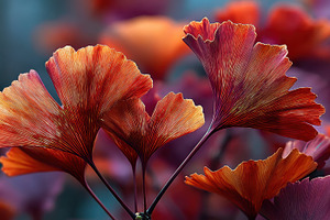 Autumn Ginkgo Leaves, Vibrant Colors, a Nature Photo by Virgo Studio