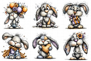 Whimsical Bunny Clipart, an Illustration by Daily.Designs (Thumbnail 6 of 7)