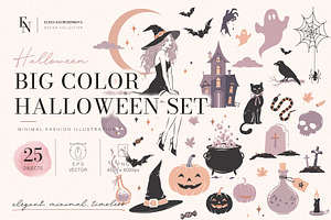 Big Halloween Silhouette Vector Set
