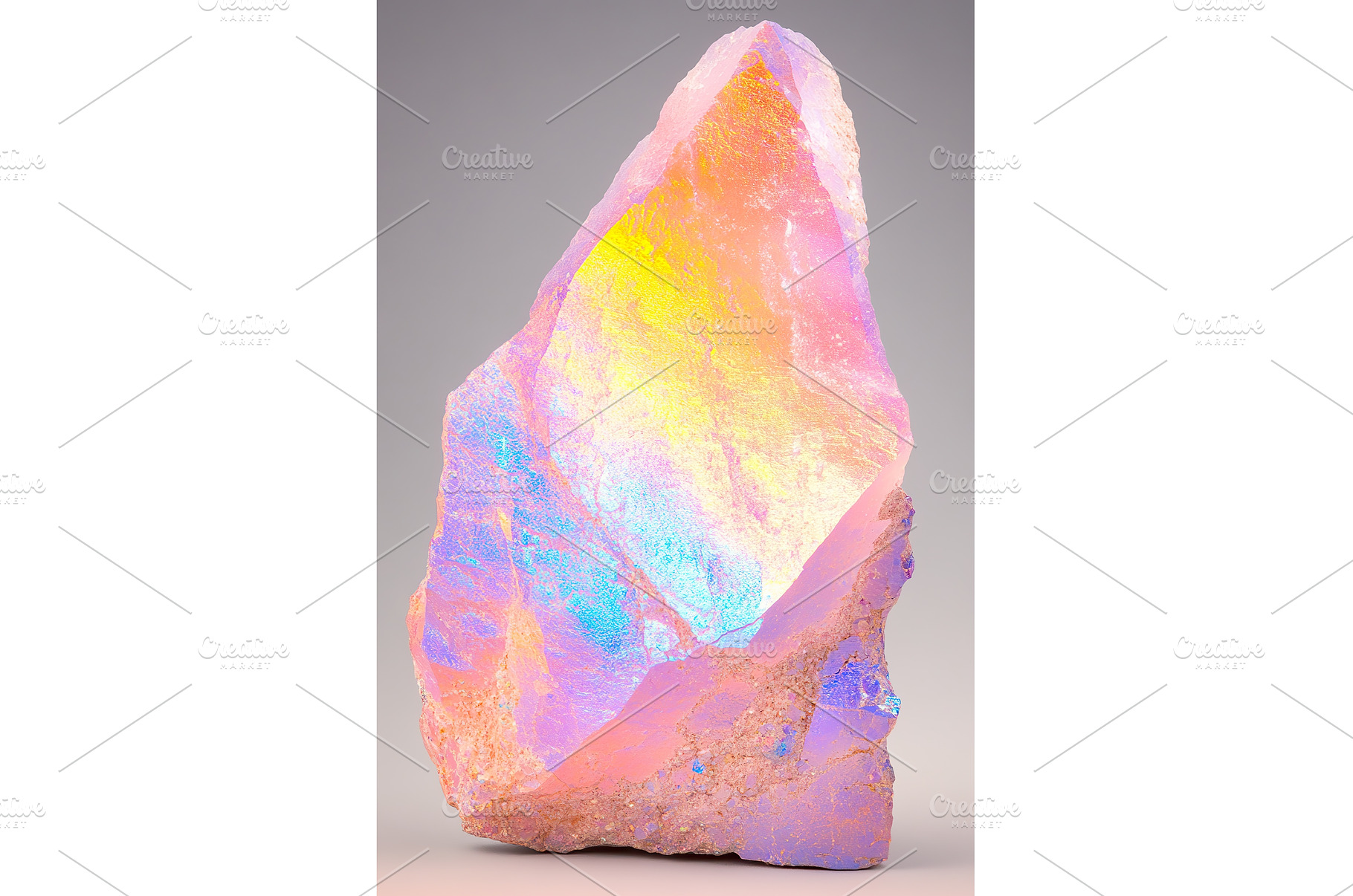 Colorful iridescent crystal with, an Abstract Photo by Lermont51