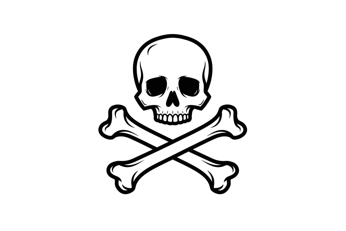 Skull & Crossbones Silhouette Vector, an Illustration by jahid234 (Photo 15 of 51)