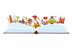 Vietnam culture elements and, an Education Illustration by Flashvector