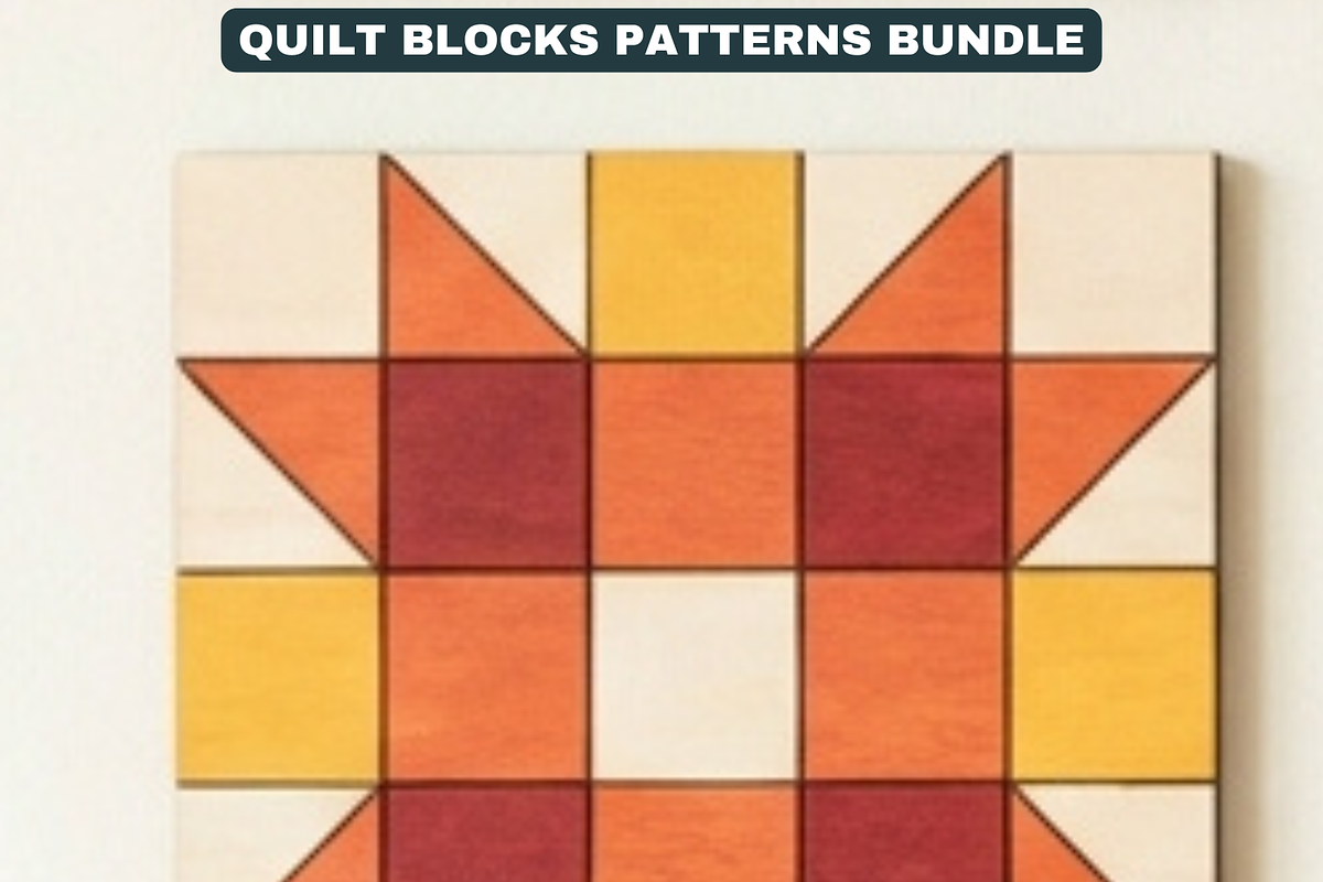 Geometric Barn Quilt Block Patterns, a Pattern Graphic by AtacanDigital (Photo 15 of 19)