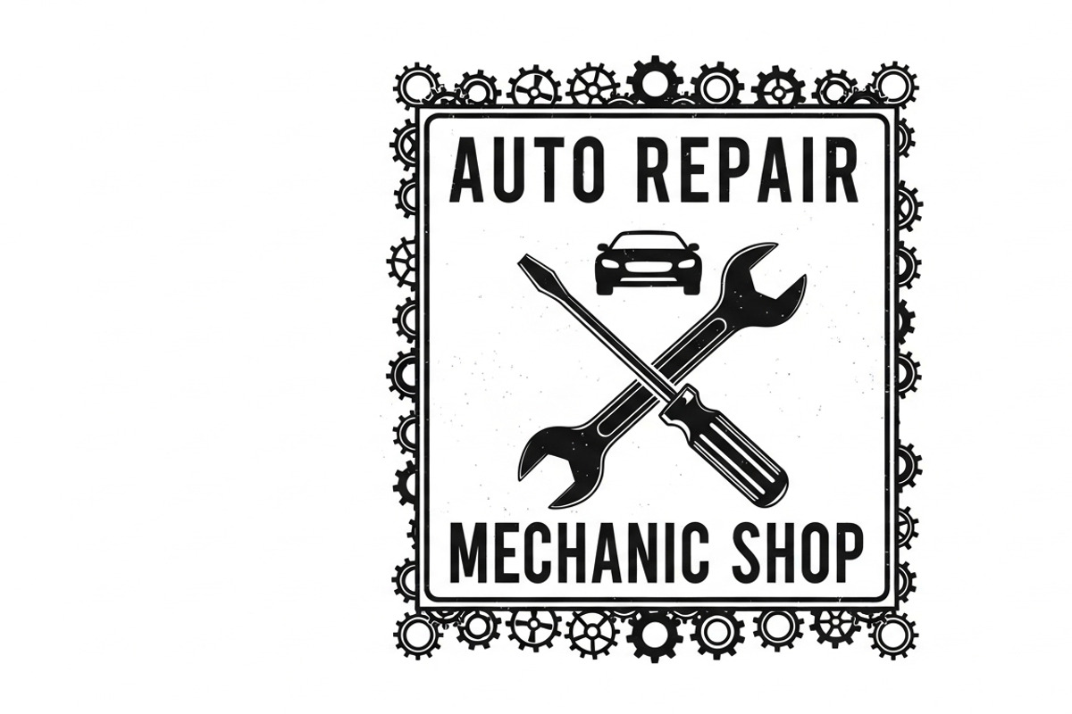 Classic garage workshop sign design, an Illustration by Amazin_art (Photo 31 of 32)