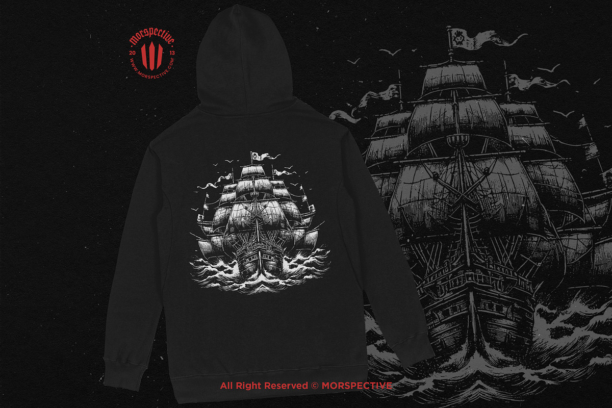 10 Bundle Dark Art Pirates Ship Boat, an Illustration by Morspective (Photo 4 of 7)