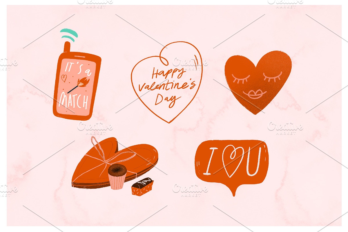 Valentine Graphics - Cute Clip Art, a Decorative Illustration by Marinastu (Photo 4 of 9)